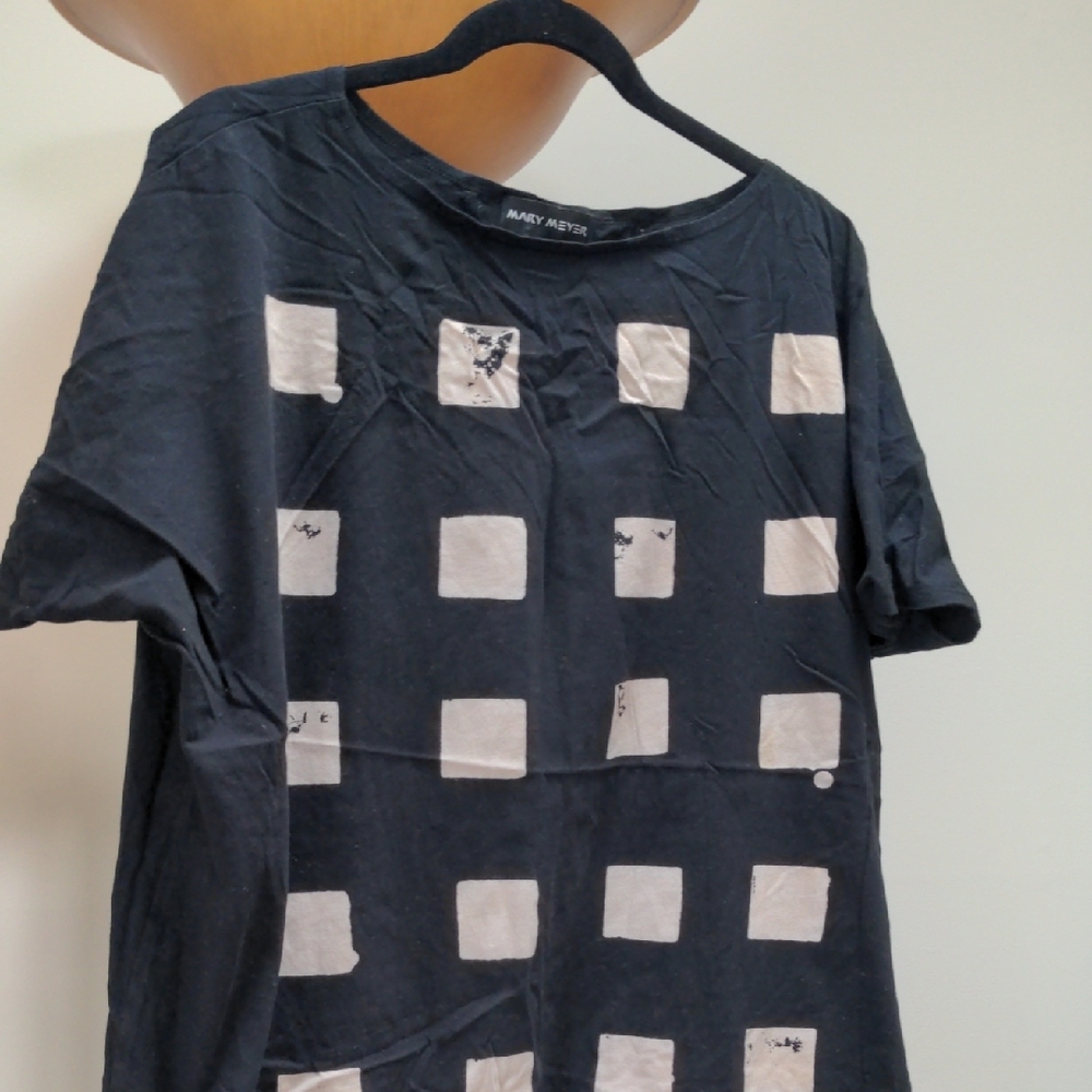 Black & White Block Print Shirt Dress by Mary Meyer